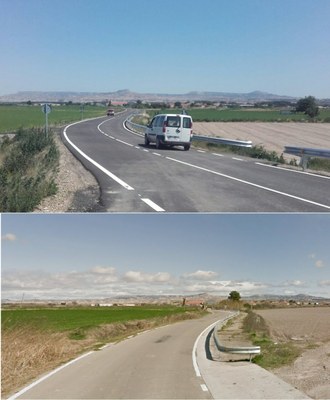 La Diputación de Zaragoza termina el arreglo de la carretera de acceso a Novillas