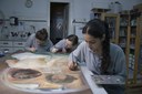 La escuela taller de restauración de la Diputación de Zaragoza restaura un cuadro del Museo Hispano-Mexicano de Alagón